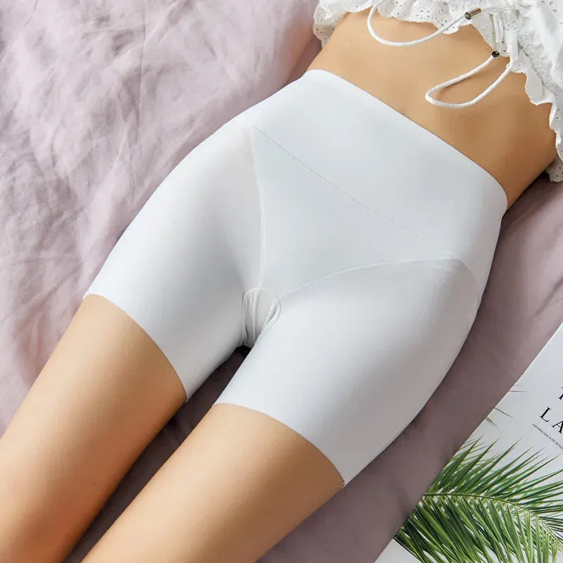 Summer Women's Ice Silk High Waist Three - point Pants - Slim Lingerie - Safety Shorts & Briefs