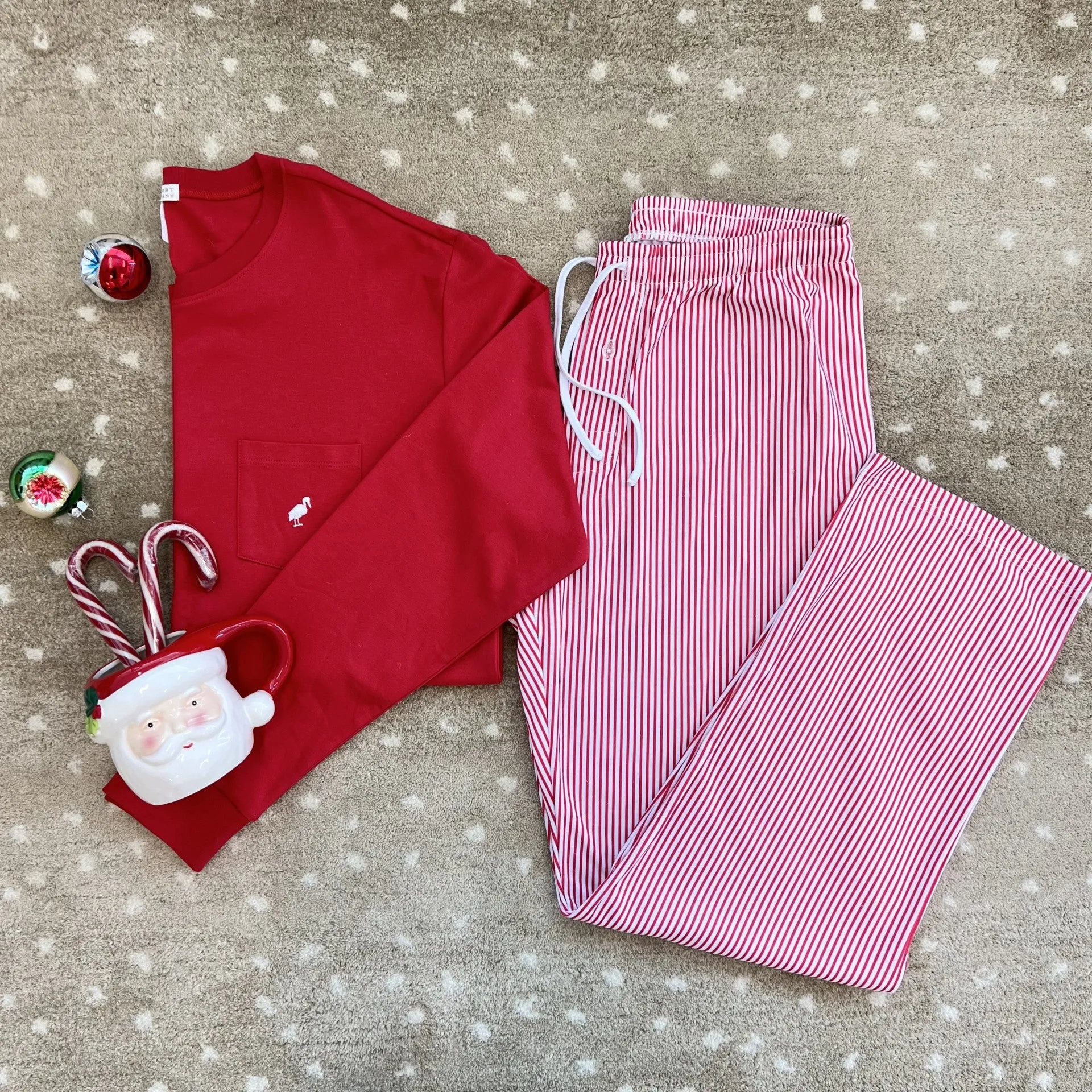Sunday Style Sweatpants (Men's) - Richmond Red Stripe with Worth Avenue White Stork