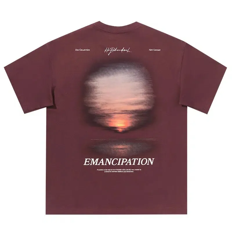 Sunset Graphic Crew Neck T-Shirt