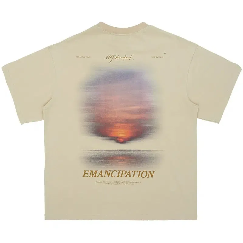 Sunset Graphic Crew Neck T-Shirt