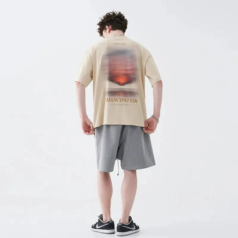 Sunset Graphic Crew Neck T-Shirt