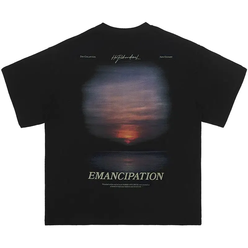 Sunset Graphic Crew Neck T-Shirt