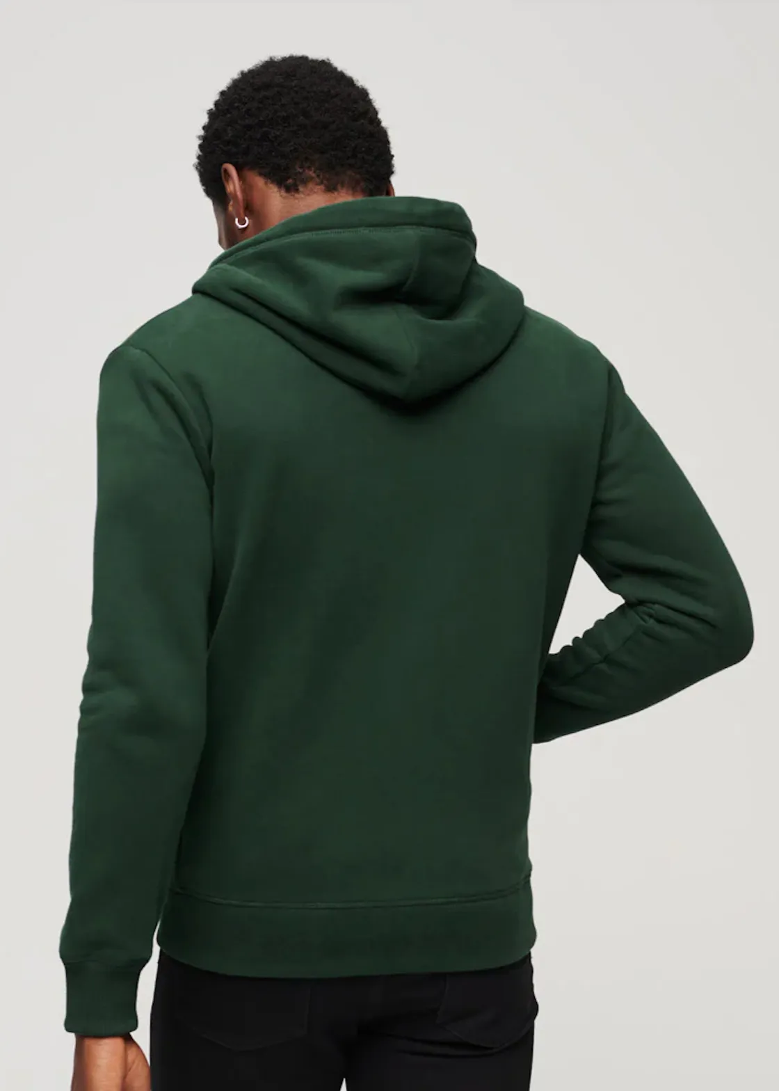 SUPERDRY Essential Logo Zip Hoodie - Forest Green