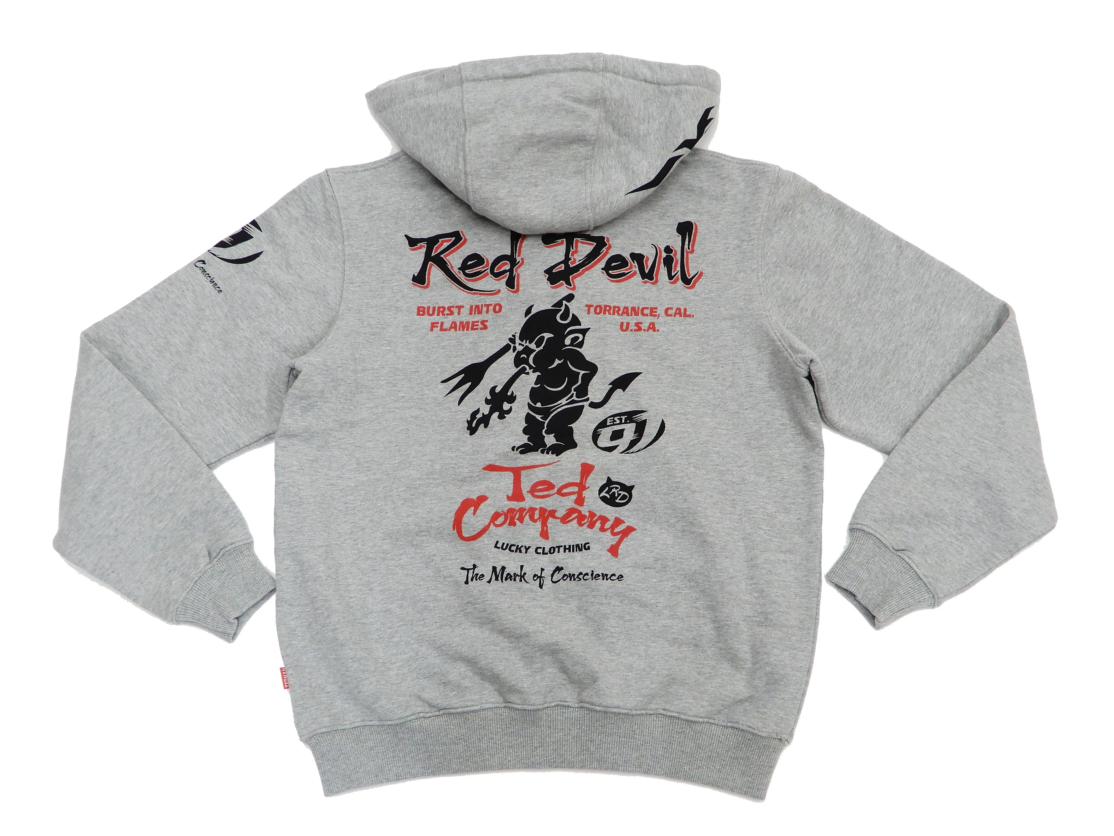 Tedman Full Zip Hoodie Men's Graphic Printed Zip-Up Hooded Sweatshirt TDSP-156 Ash-Gray