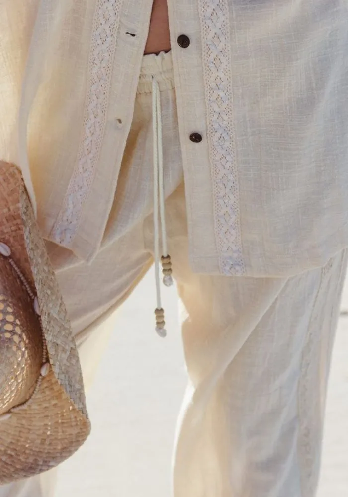 The Cove Lace Pant - Butter