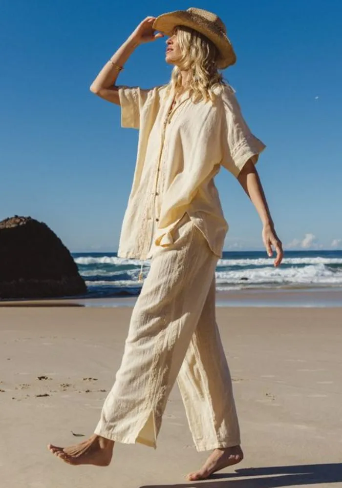 The Cove Lace Pant - Butter