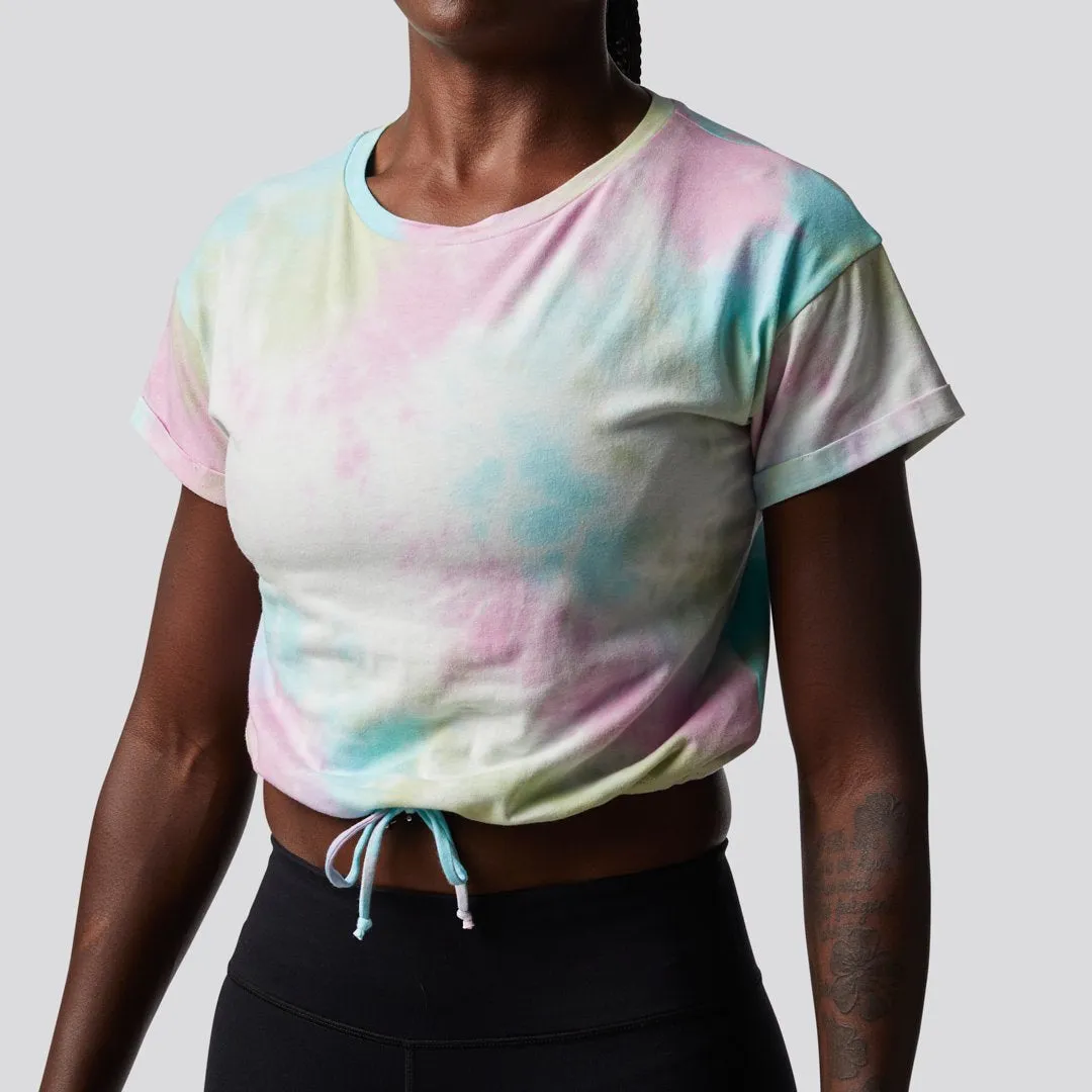 The Cropped Tie Dye Tee (Rainbow)