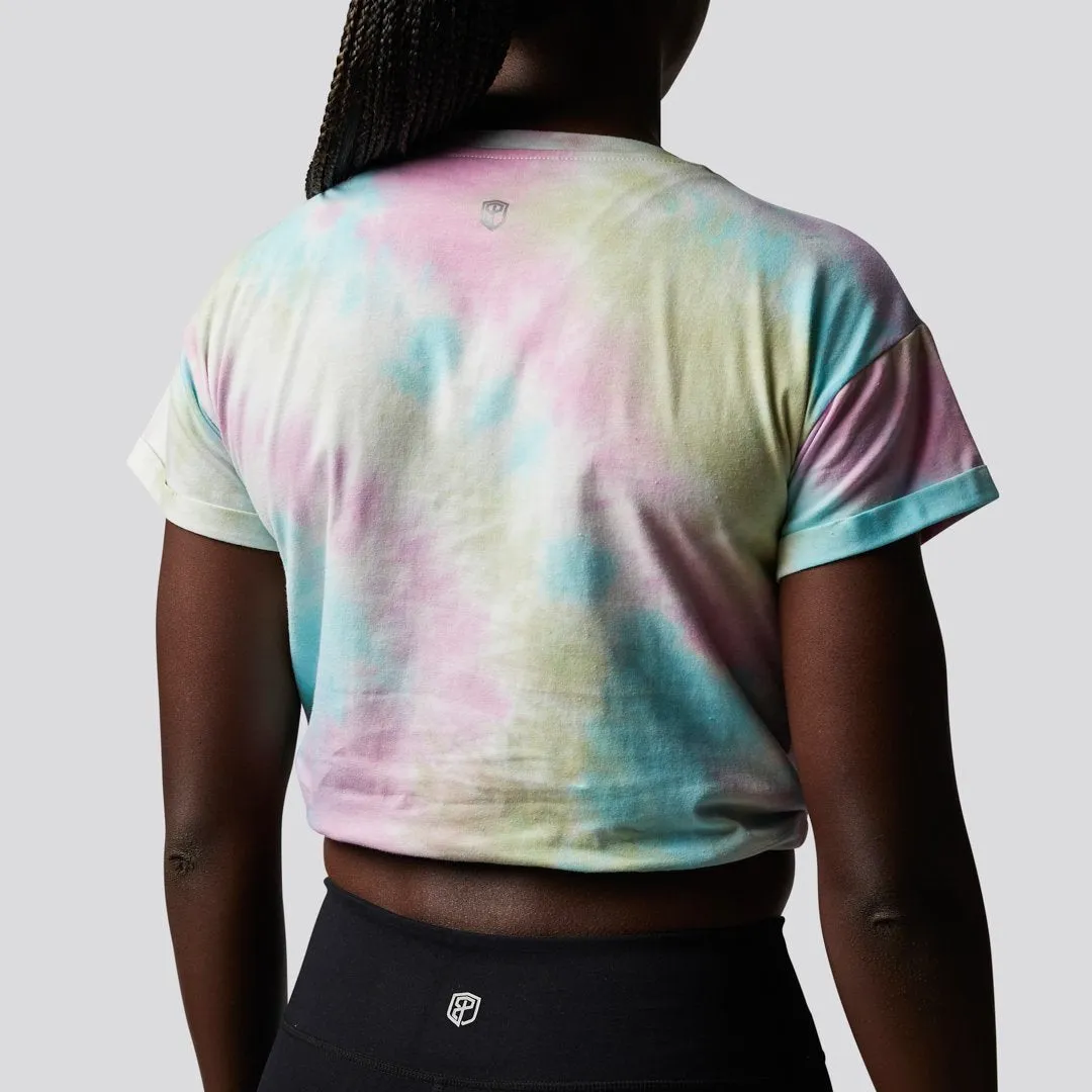 The Cropped Tie Dye Tee (Rainbow)