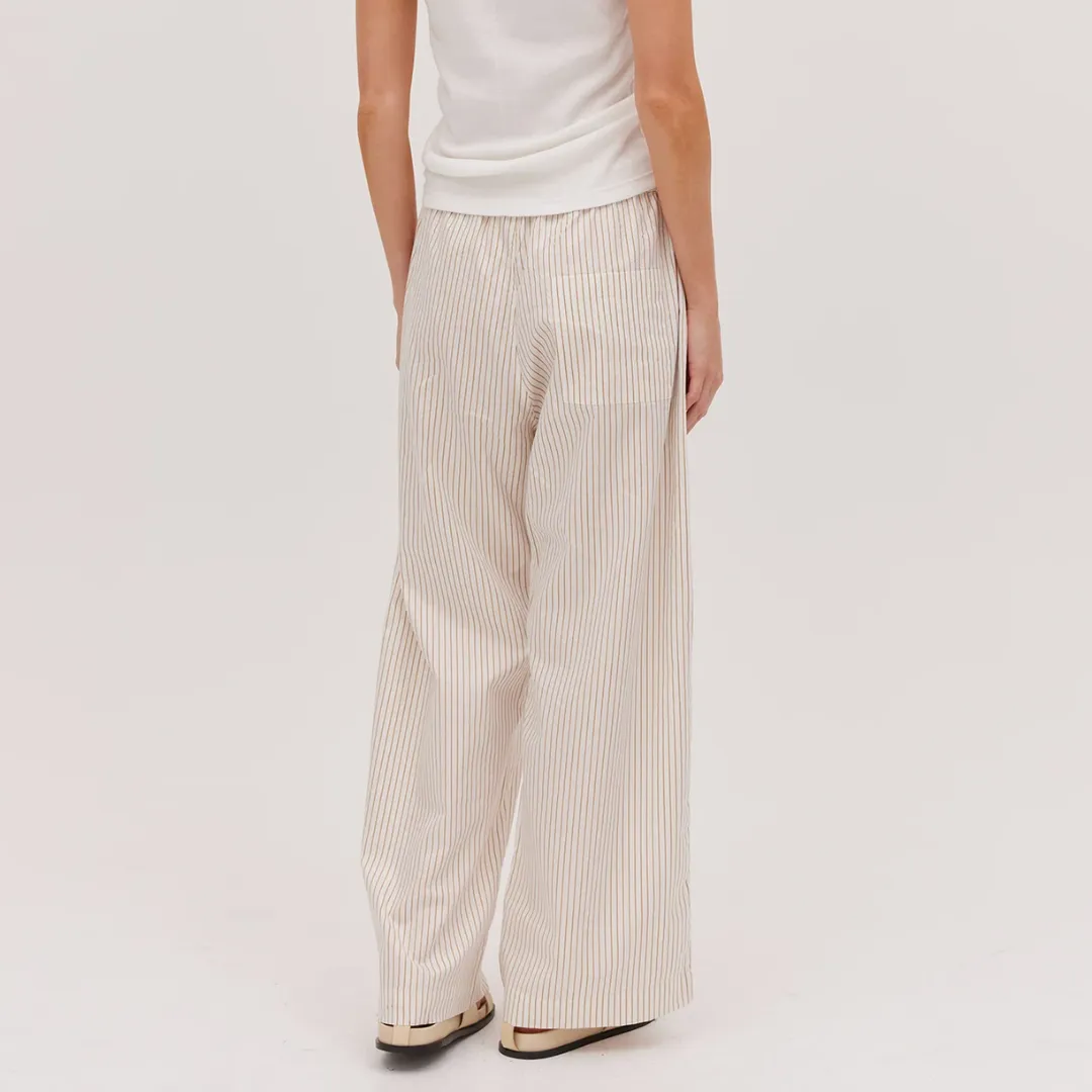 The Drawstring Tailored Pant / Gold Stripe
