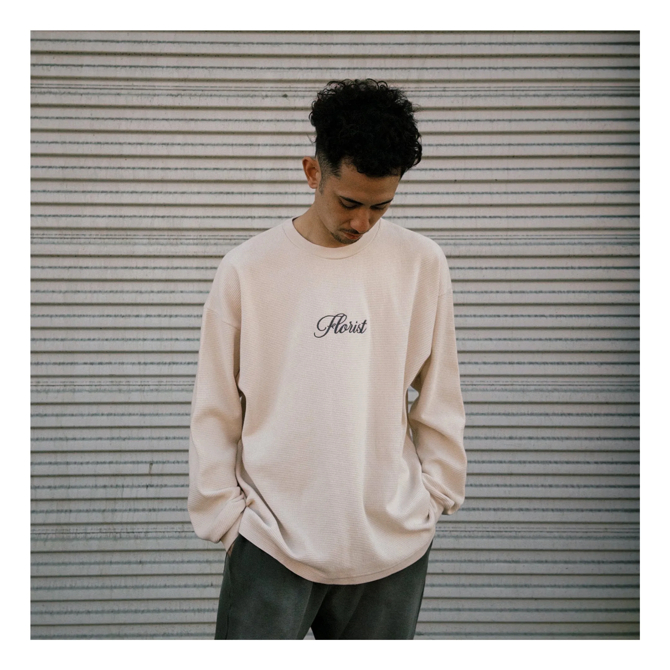 The Florist Script Waffle Knit Thermal