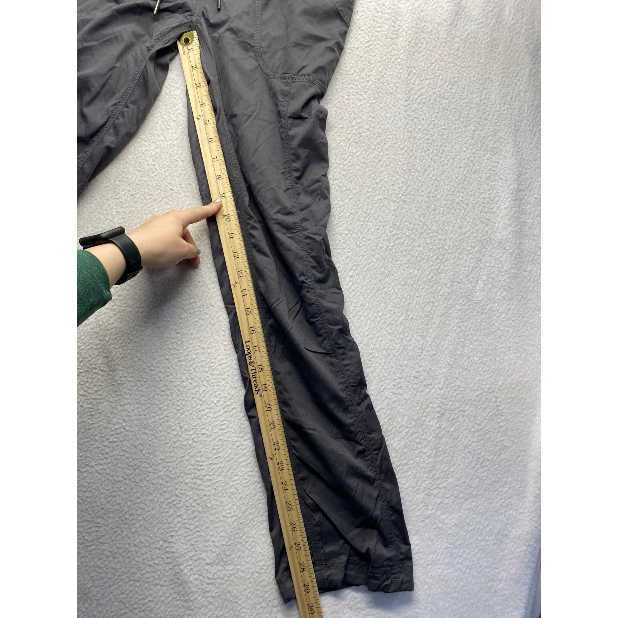 The North Face Womens Gray Lightweight Nylon Drawstring Pants #7191
