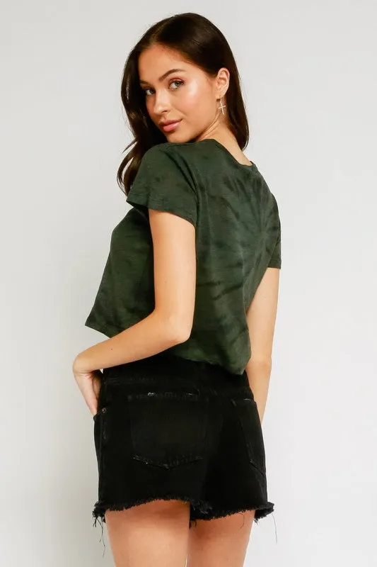 TIE DYE BOX TEE OLIVE