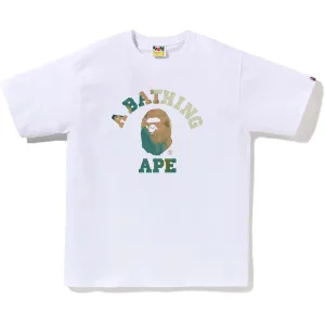 TIE DYE COLLEGE TEE - WHITE