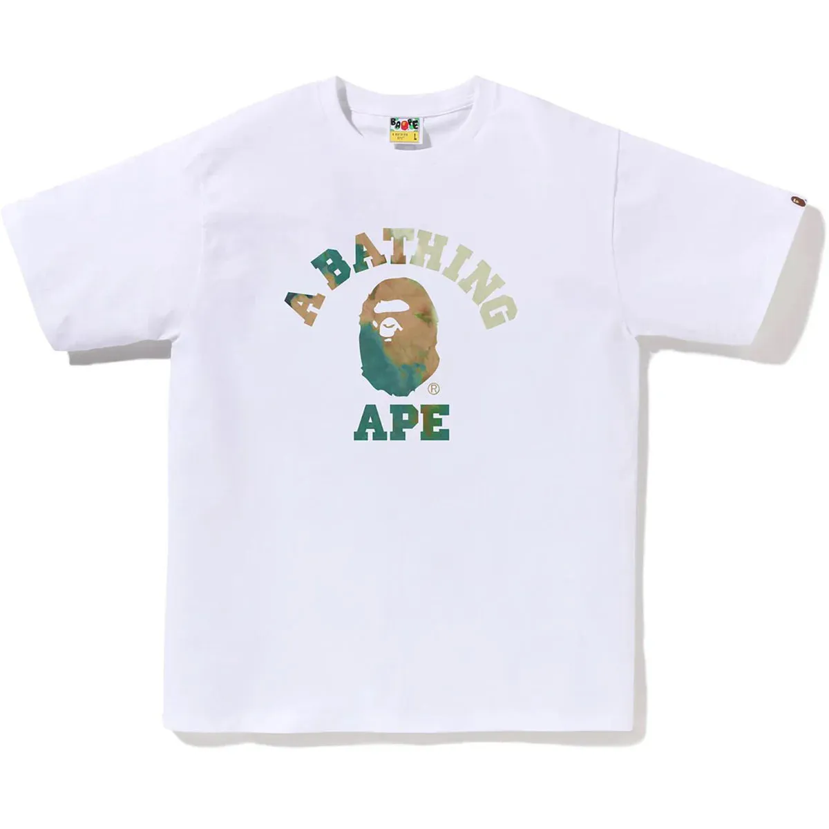 TIE DYE COLLEGE TEE - WHITE