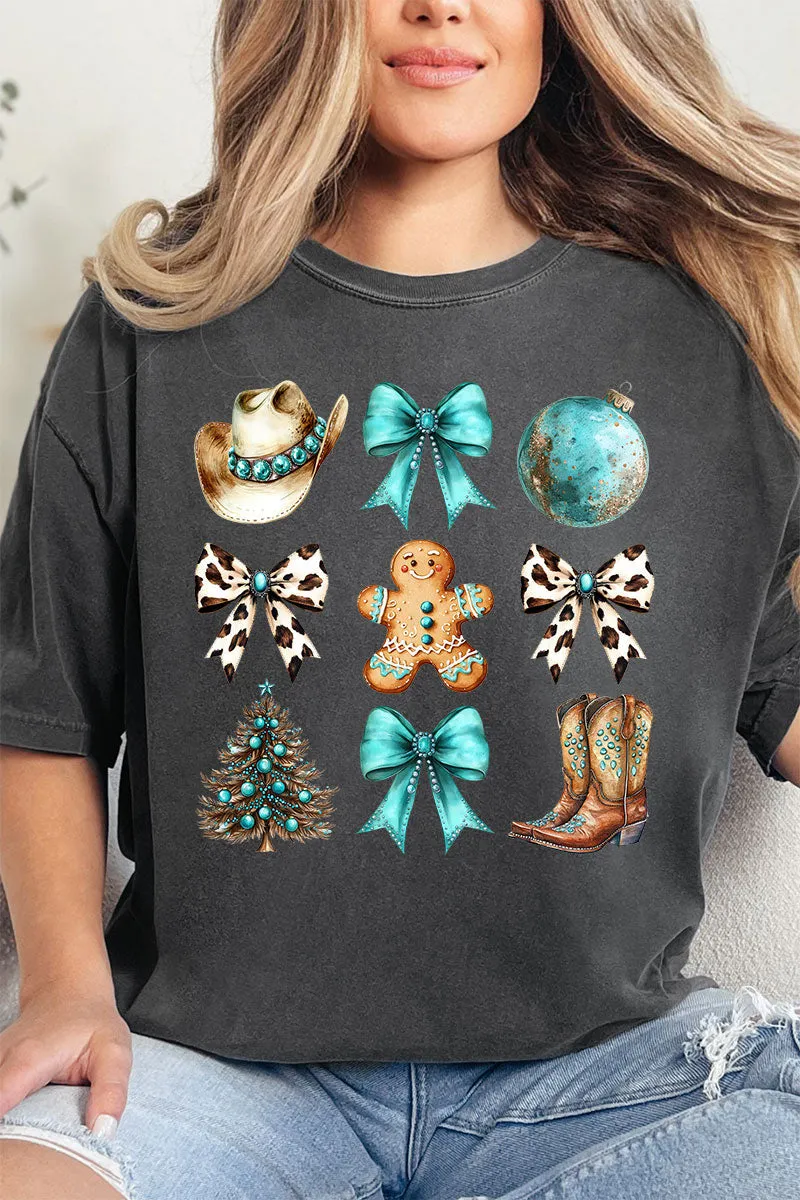 Turquoise Country Christmas Comfort Colors Adult Ring-Spun Cotton Tee
