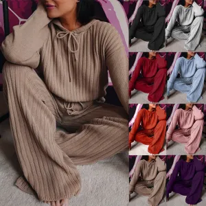 Two Piece Knitted Loose Fitting Leisure Set