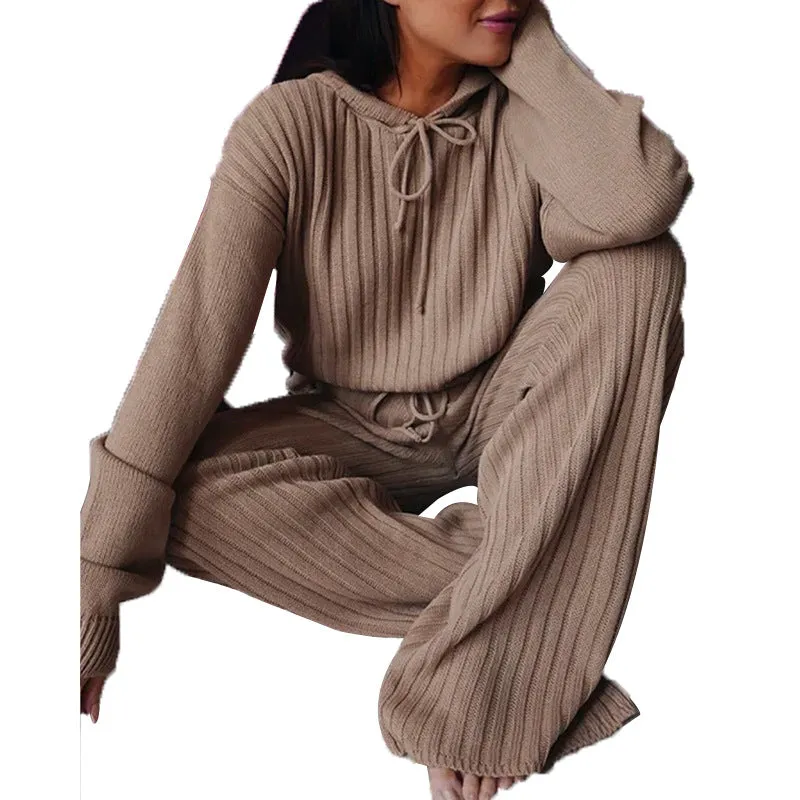Two Piece Knitted Loose Fitting Leisure Set