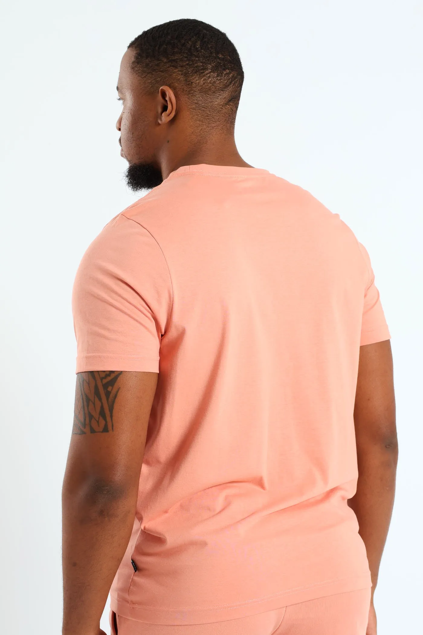 Two Tone Small Logo Tee - Peach