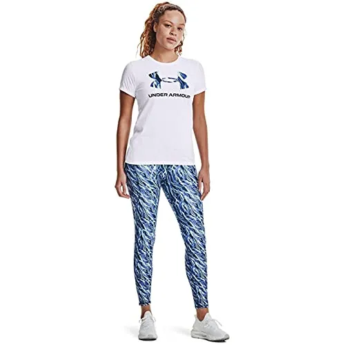 Under Armour Women's Live Sportstyle Graphic Short-Sleeve Crew Neck T-Shirt , White (104)/Breeze , XX-Large