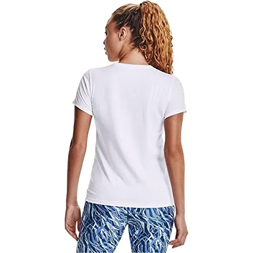Under Armour Women's Live Sportstyle Graphic Short-Sleeve Crew Neck T-Shirt , White (104)/Breeze , XX-Large