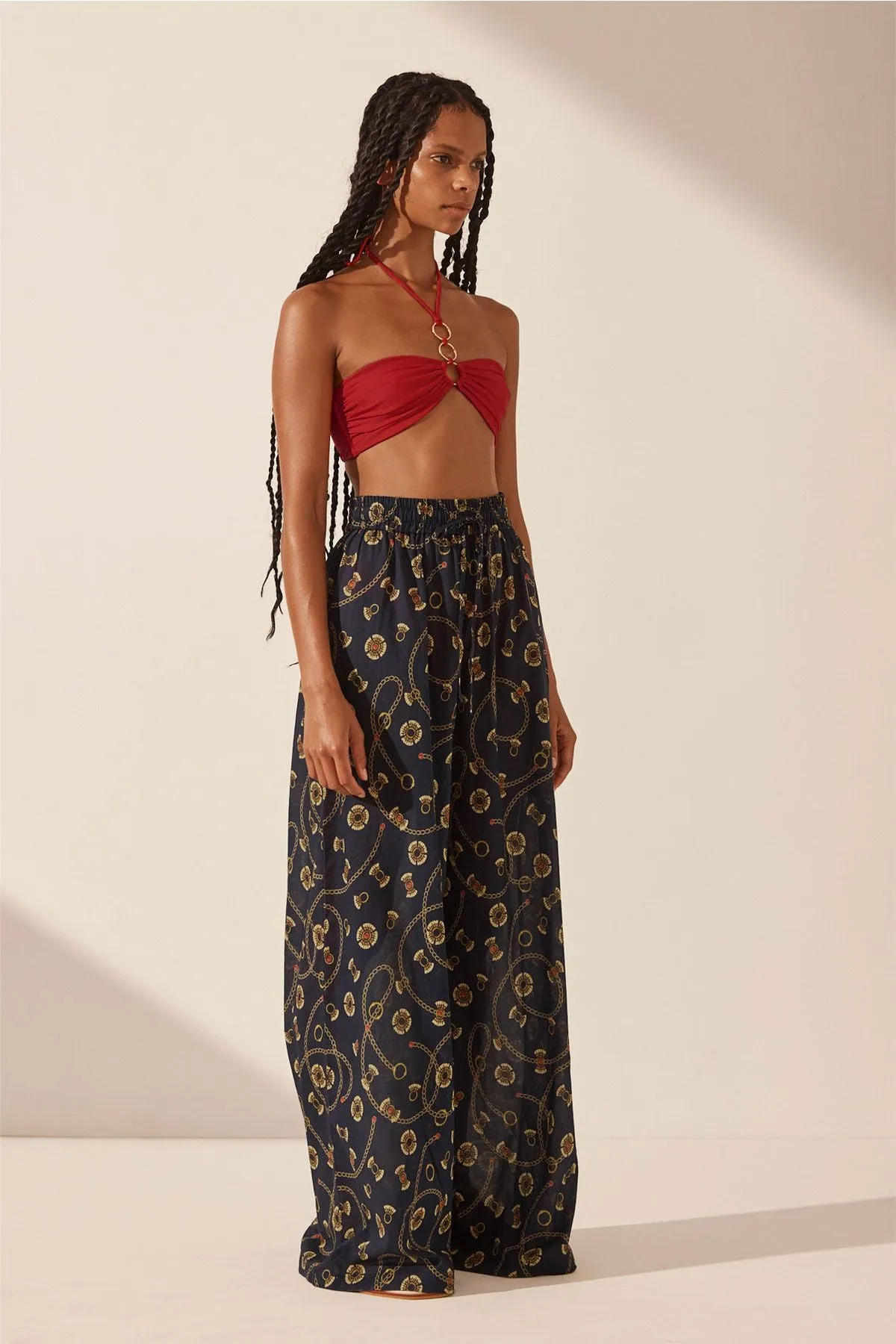 Vacance Relaxed Drawstring Pant - Navy/Multi A FURTHER 15% OFF AUTOMATICALLY APPLIED AT CHECKOUT