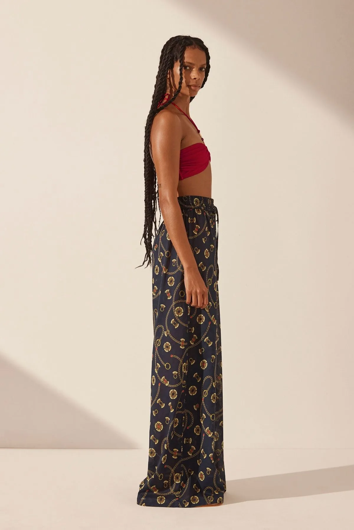 Vacance Relaxed Drawstring Pant - Navy/Multi A FURTHER 15% OFF AUTOMATICALLY APPLIED AT CHECKOUT