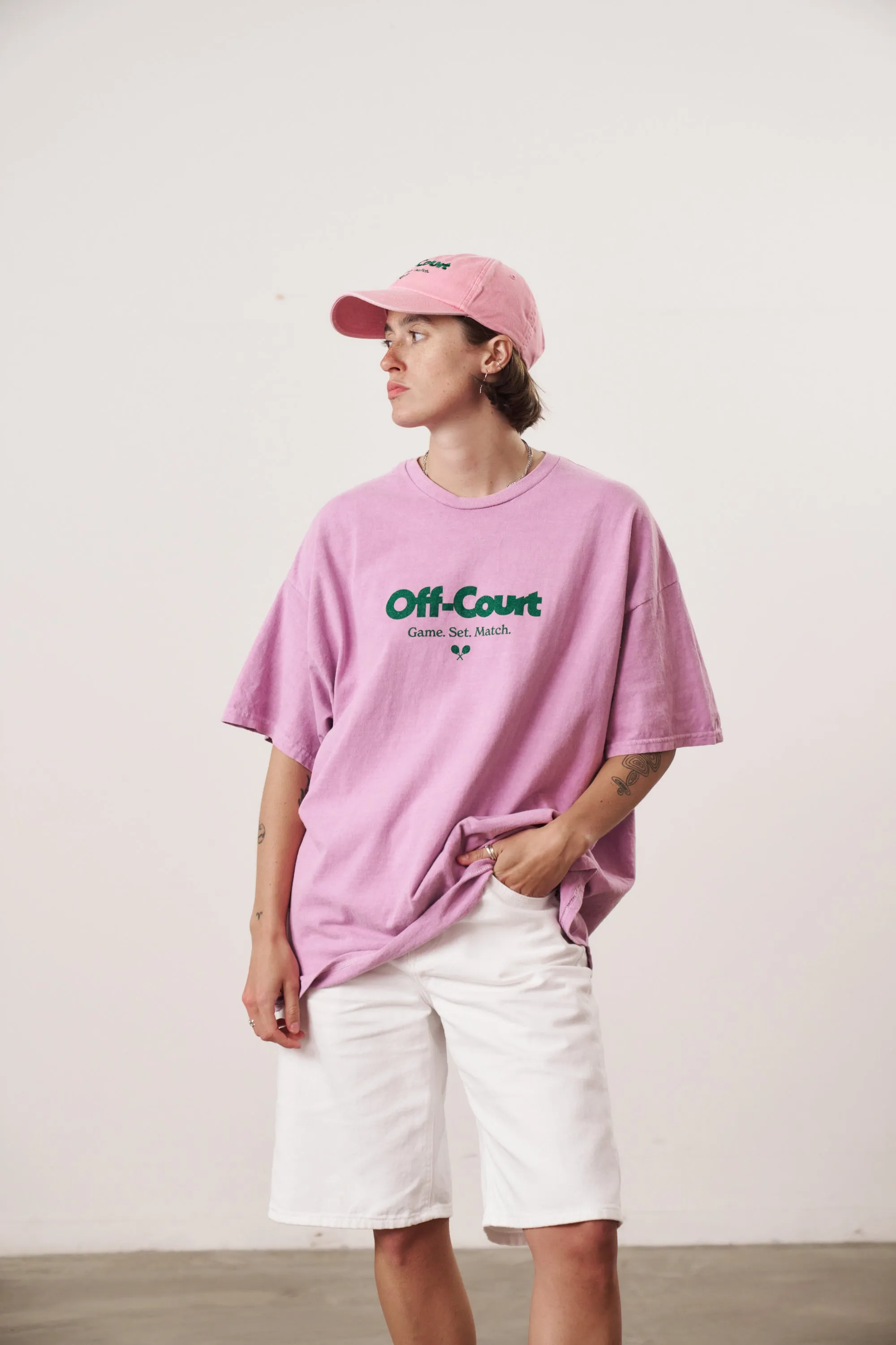 Vice 84 'Off-Court GSM' Vintage Washed Tee & Cap Bundle - Pink