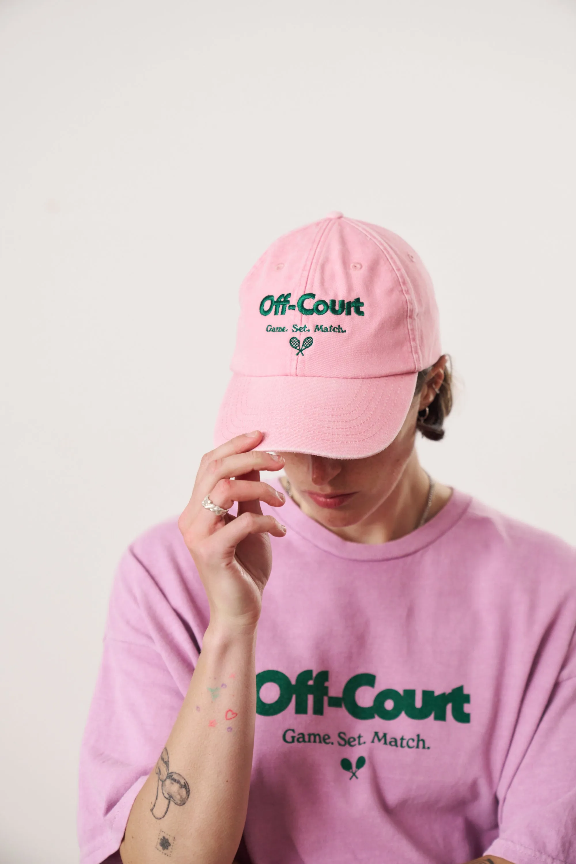 Vice 84 'Off-Court GSM' Vintage Washed Tee & Cap Bundle - Pink