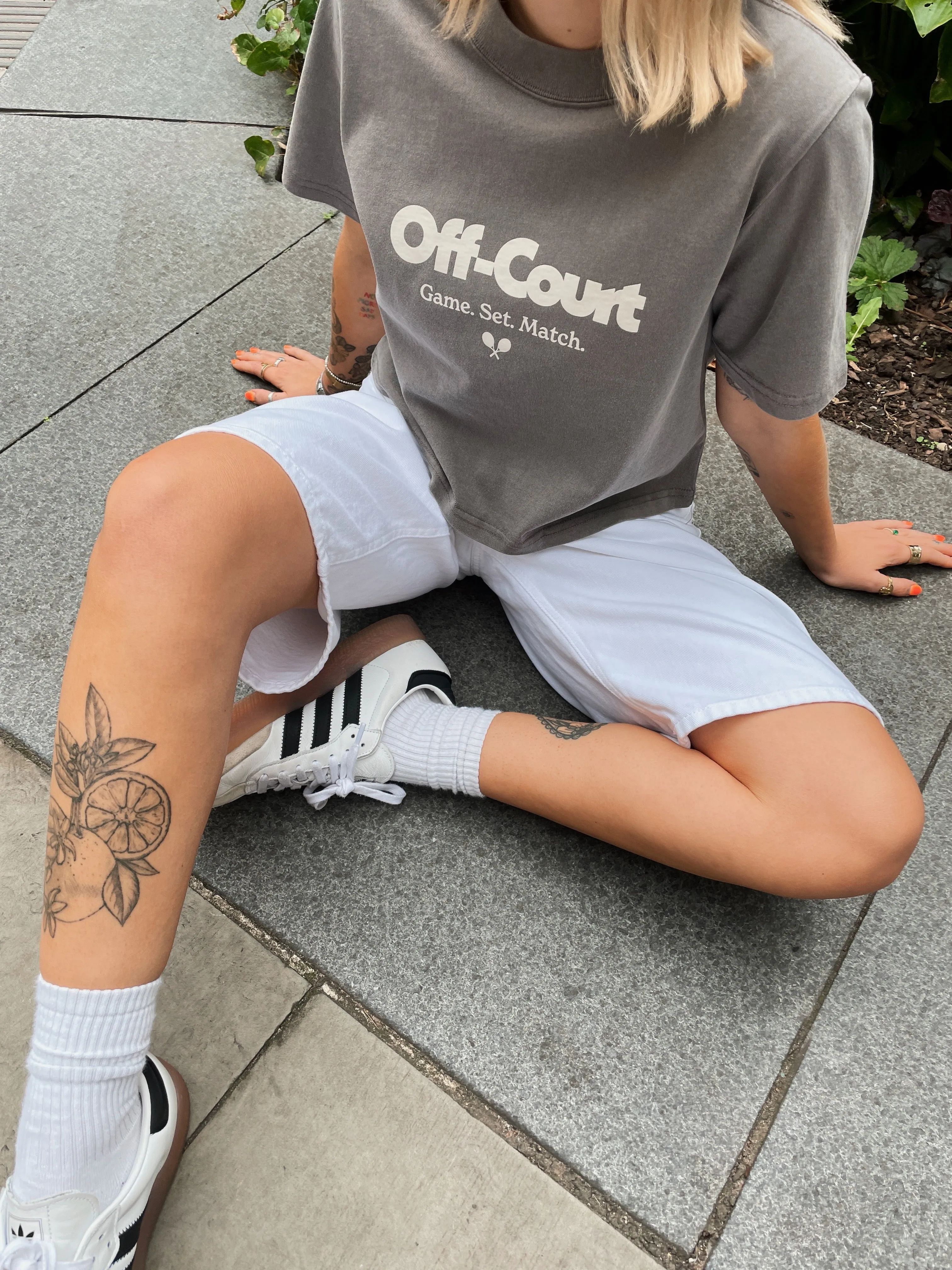 Vice 84 WMNS 'Off-Court GSM' Cropped Heavy Tee - Faded Grey