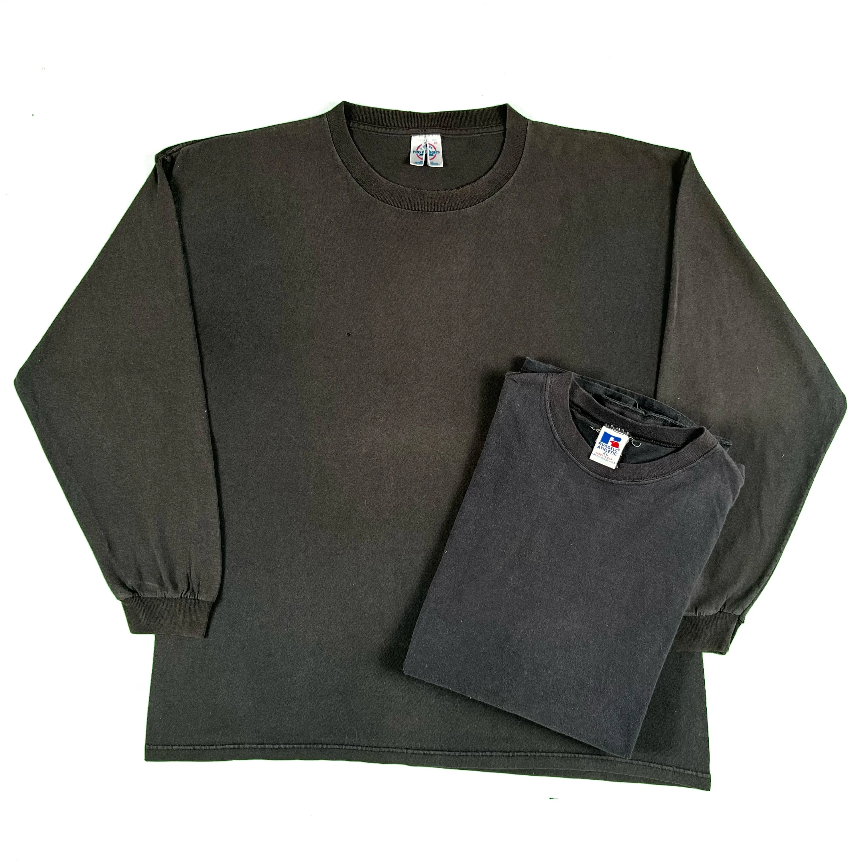 Vintage Blank Black Long Sleeve Tee- SELECT SIZE