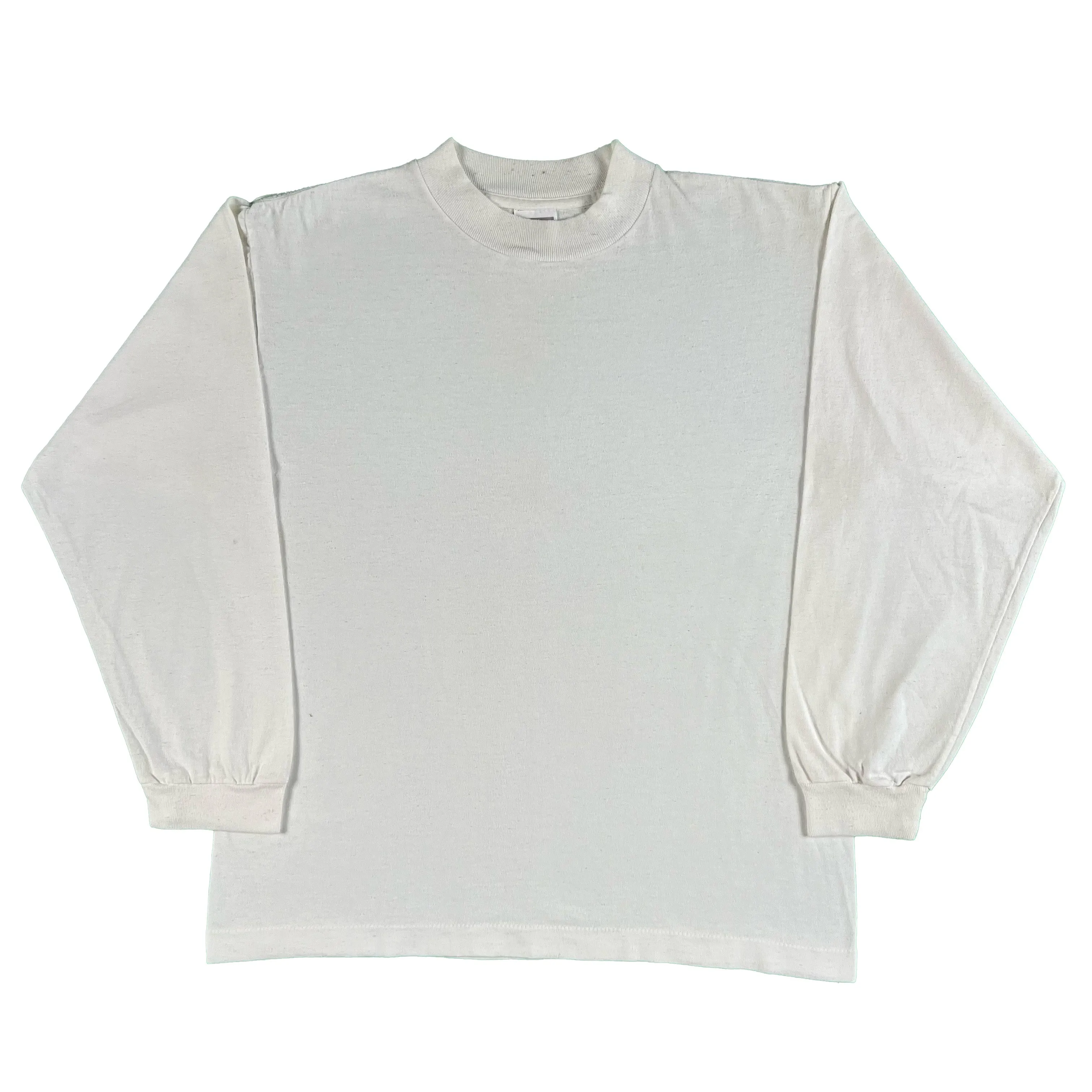 Vintage Blank White Long Sleeve Tee- SELECT SIZE