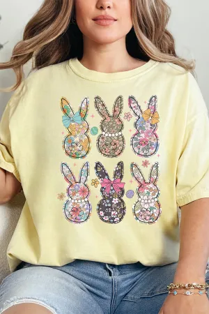 Vintage Bunny Blooms Comfort Colors Adult Ring-Spun Cotton Tee