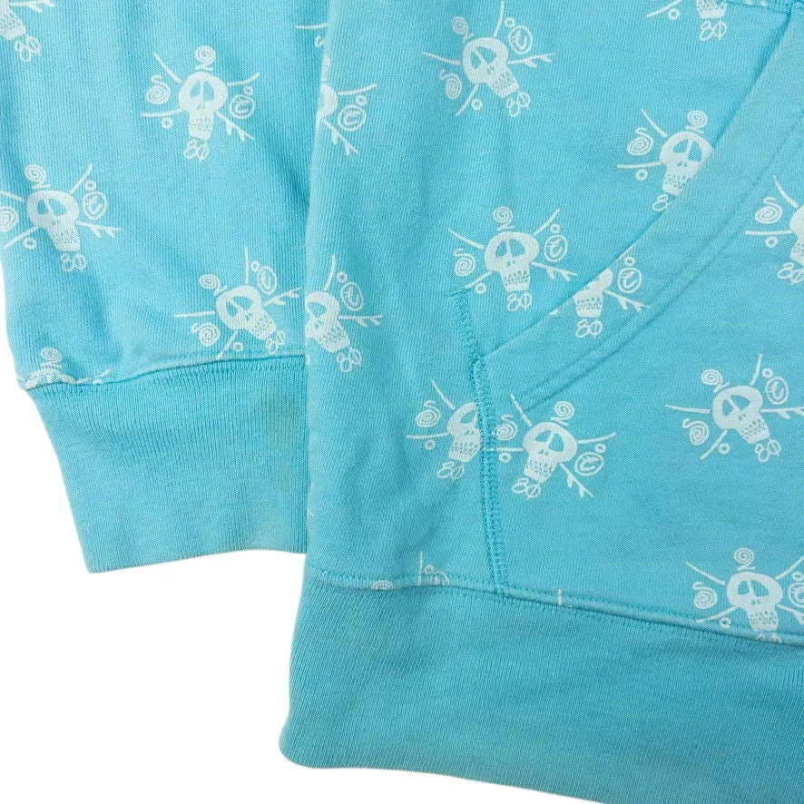 Vintage Stussy Skull Zip Up Hoodie Size L