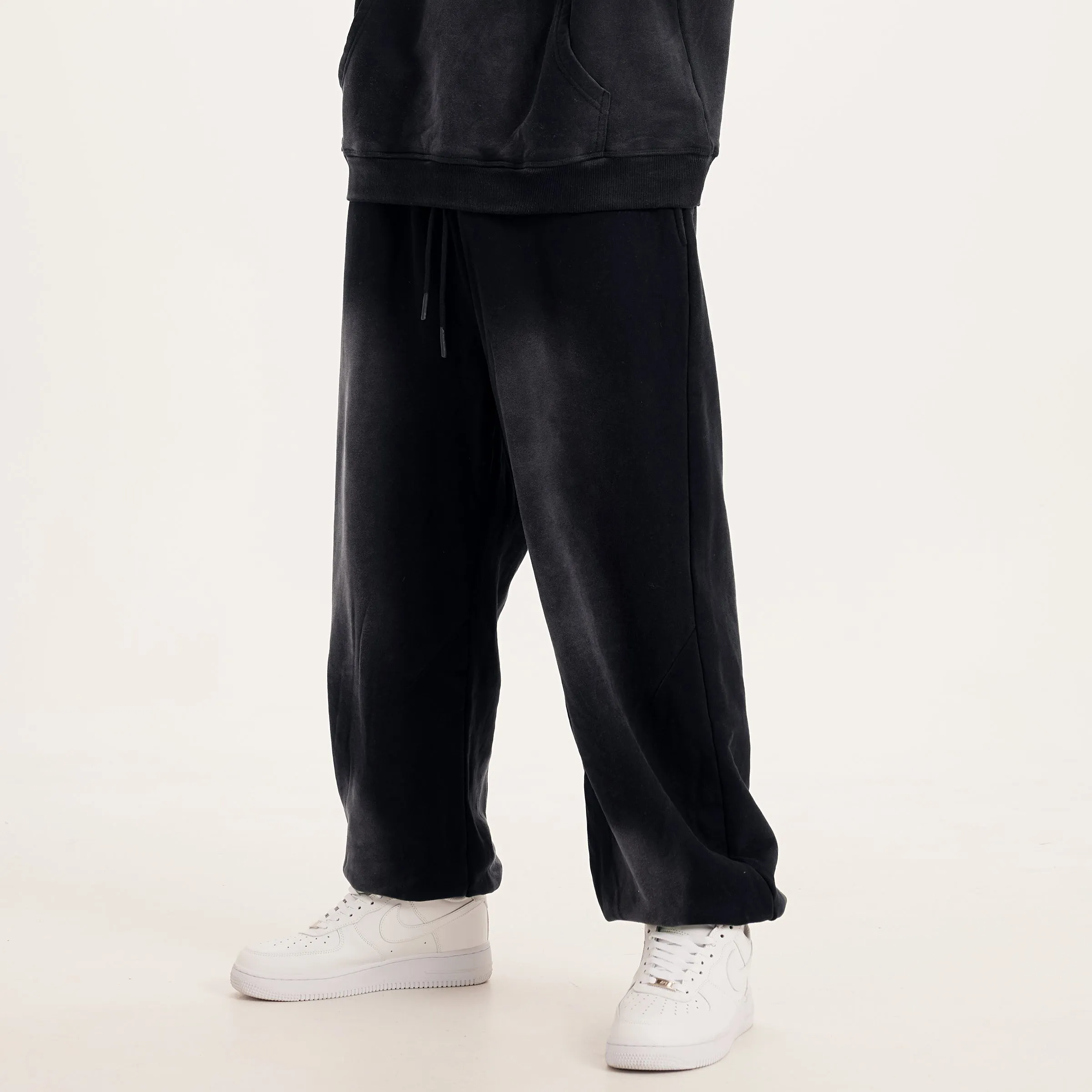 Washed Black Oversized Sweatpants x Streetwear Baggy Pants