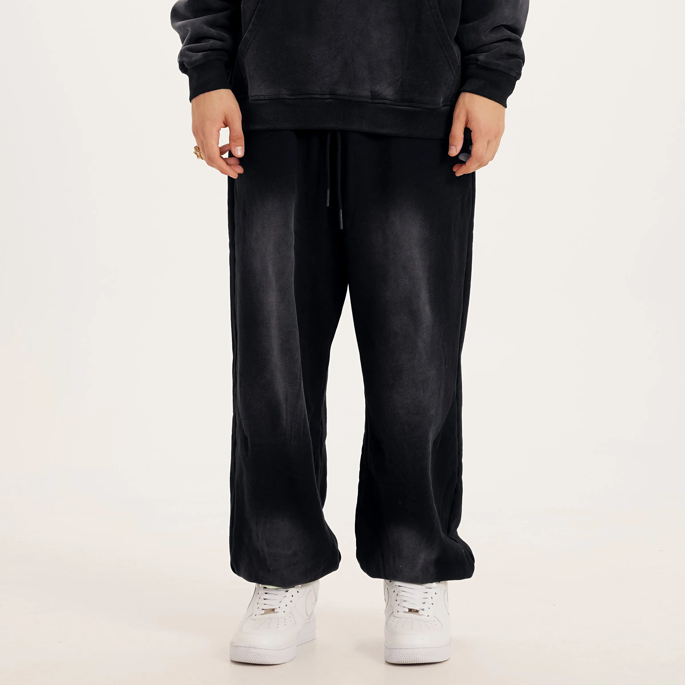 Washed Black Oversized Sweatpants x Streetwear Baggy Pants