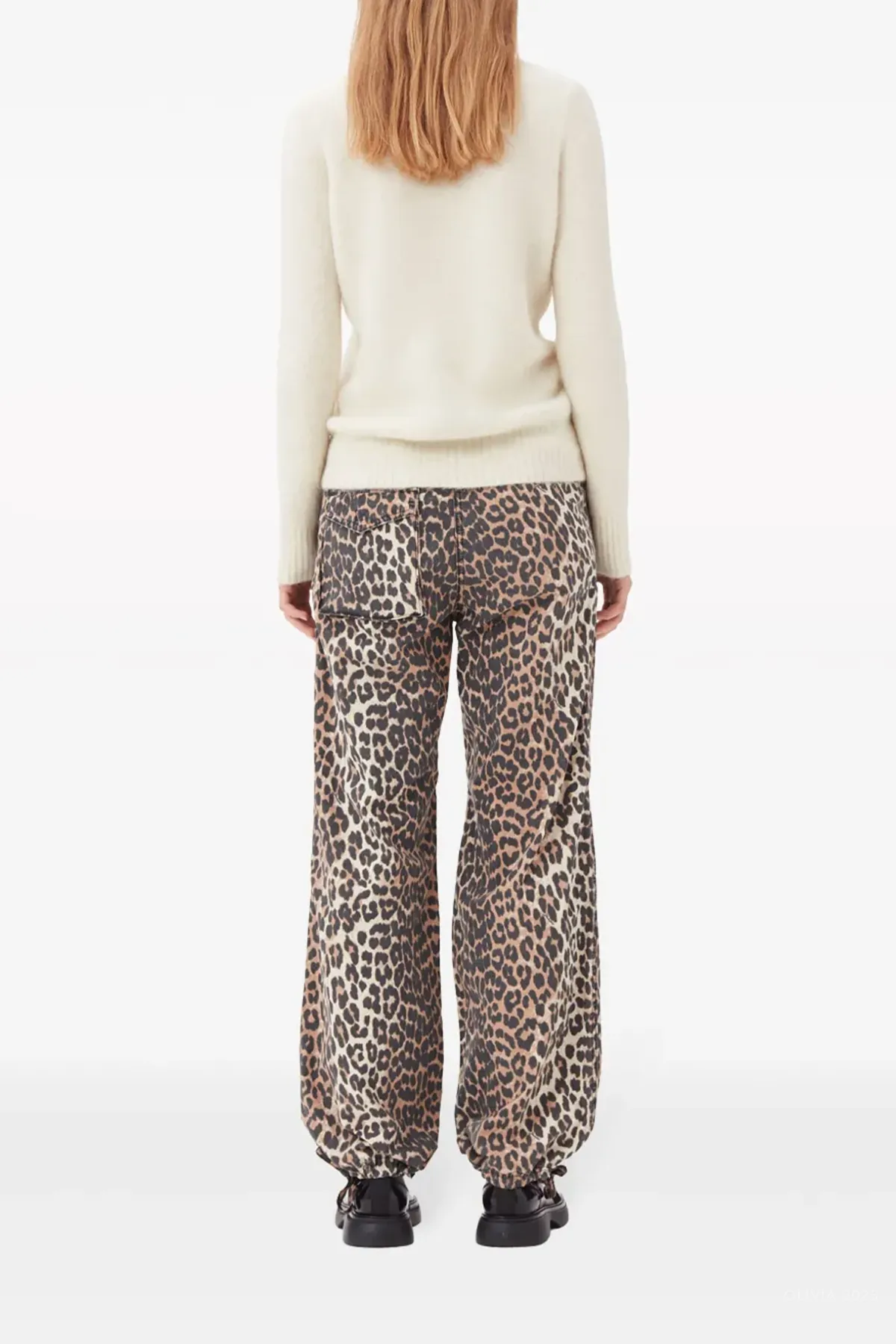 Washed Cotton Canvas Drawstring Pants in Almond Milk