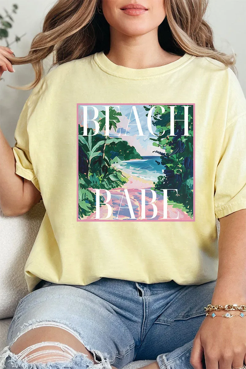 Watercolor Beach Babe Comfort Colors Adult Ring-Spun Cotton Tee