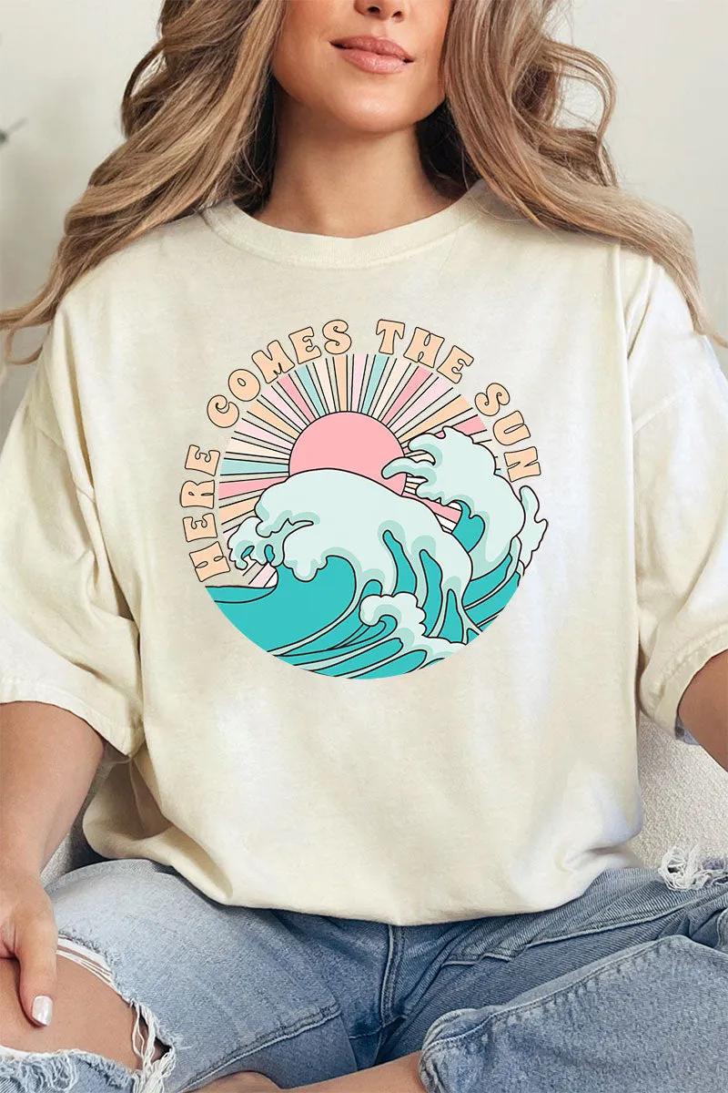Waves Here Comes The Sun Comfort Colors Adult Ring-Spun Cotton Tee