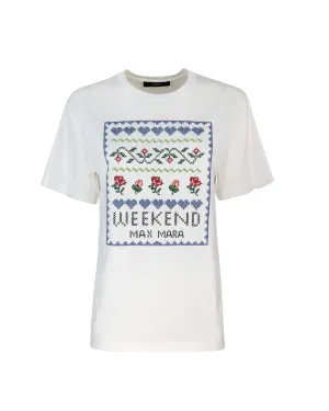 Weekend Max Mara T Shirt Cabina i Jersey Bianca