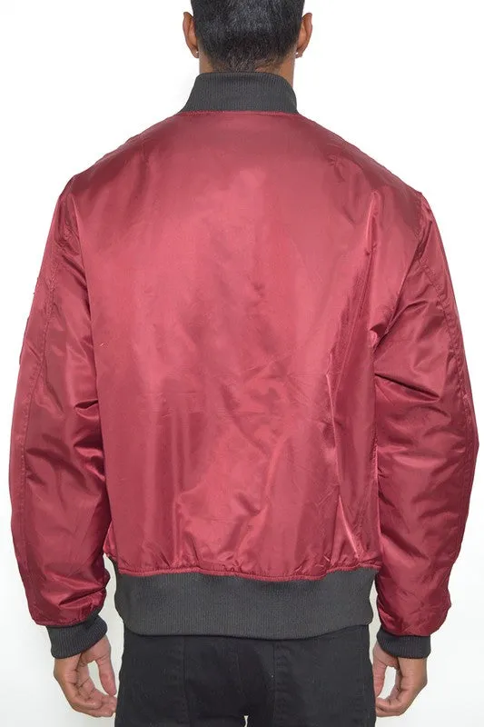 Weiv Mens  Solid Padded Bomber Jacket