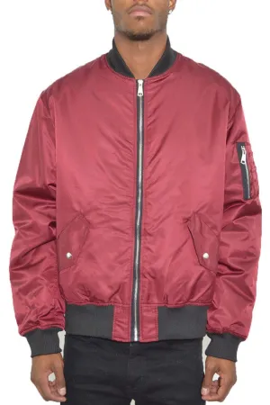 Weiv Mens  Solid Padded Bomber Jacket
