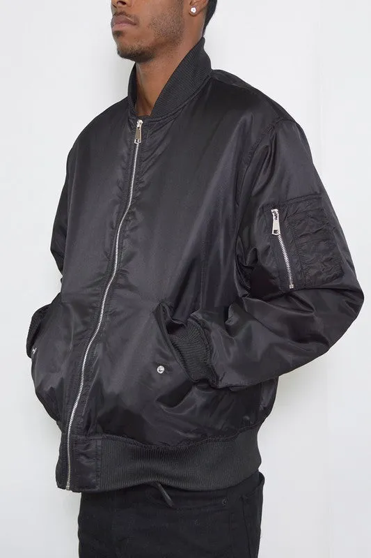 Weiv Mens  Solid Padded Bomber Jacket
