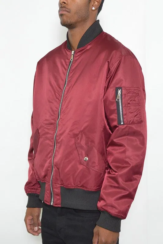 Weiv Mens  Solid Padded Bomber Jacket