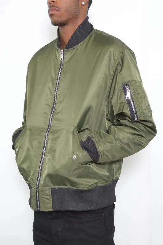 Weiv Mens  Solid Padded Bomber Jacket