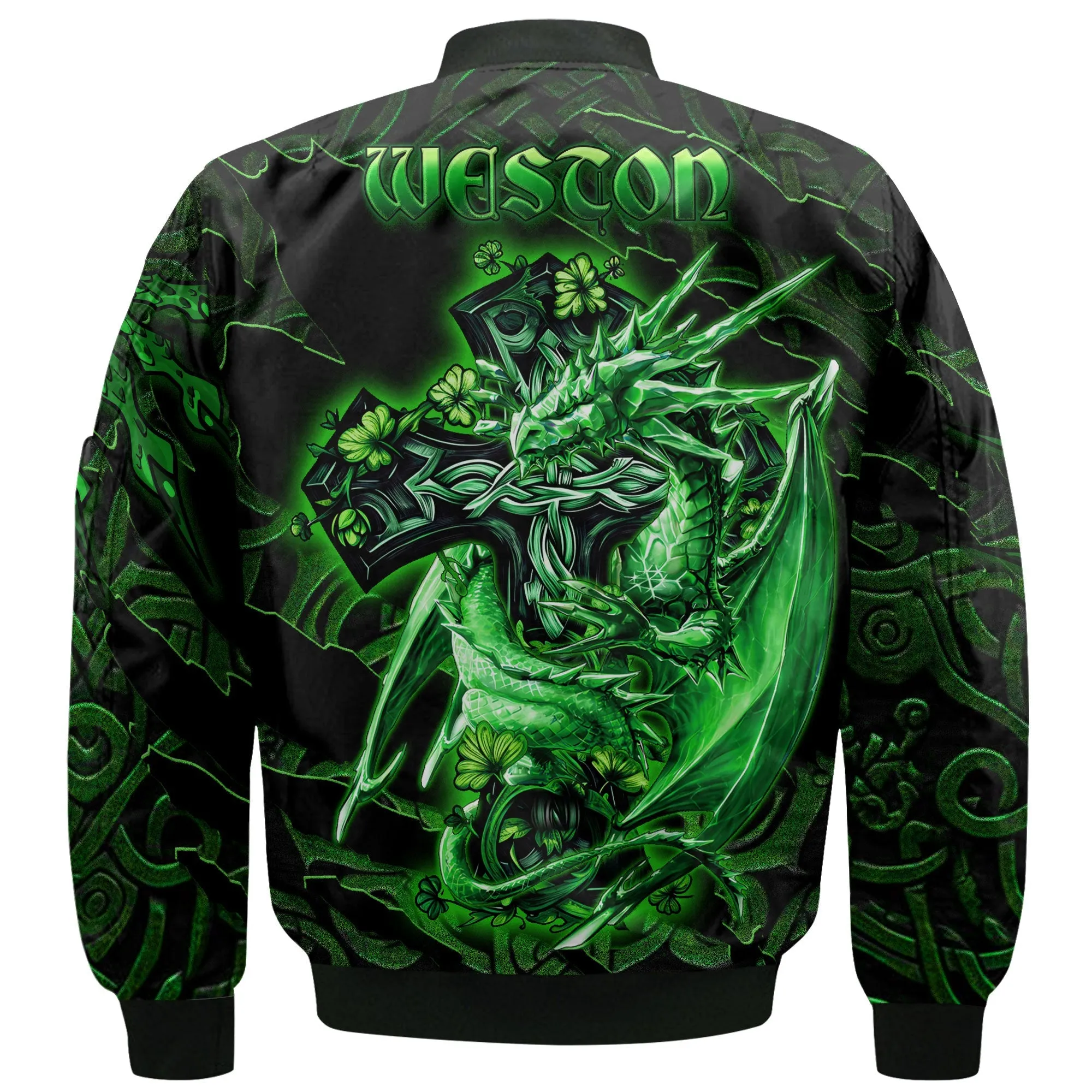 Weston Bomber Jackets Celtic Cross And Dragon Style