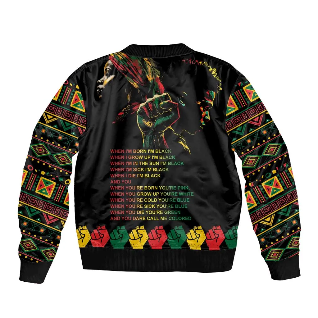 When I'm Born I'm Black Bomber Jacket Black History Black Month LT9