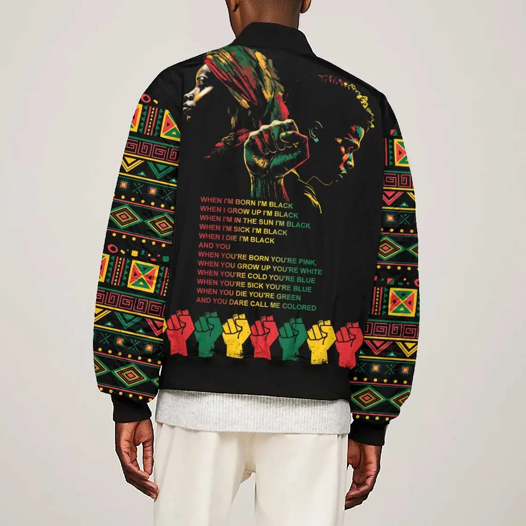 When I'm Born I'm Black Bomber Jacket Black History Black Month LT9