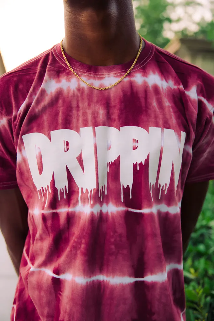 White Drippin | Maroon Tye Tee