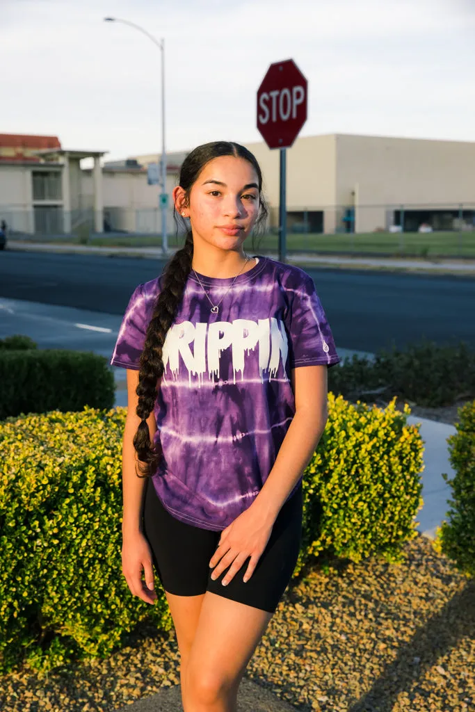 White Drippin | Purple Tye Tee