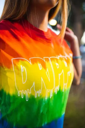White Outline Drippin | Rainbow Pride Tee